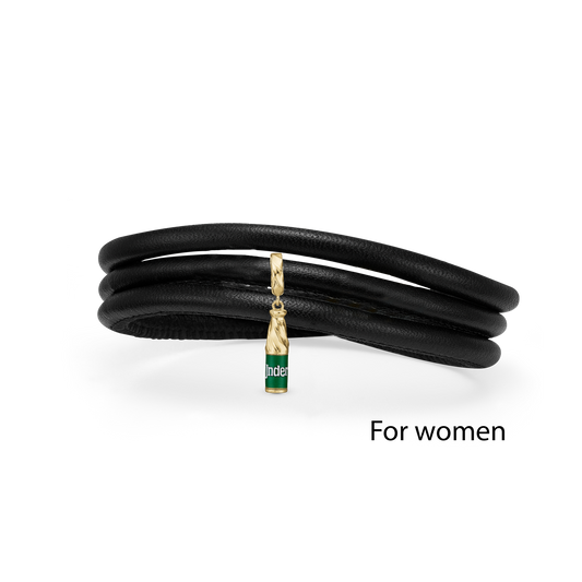 UNDERBERG Leather gold pl charm