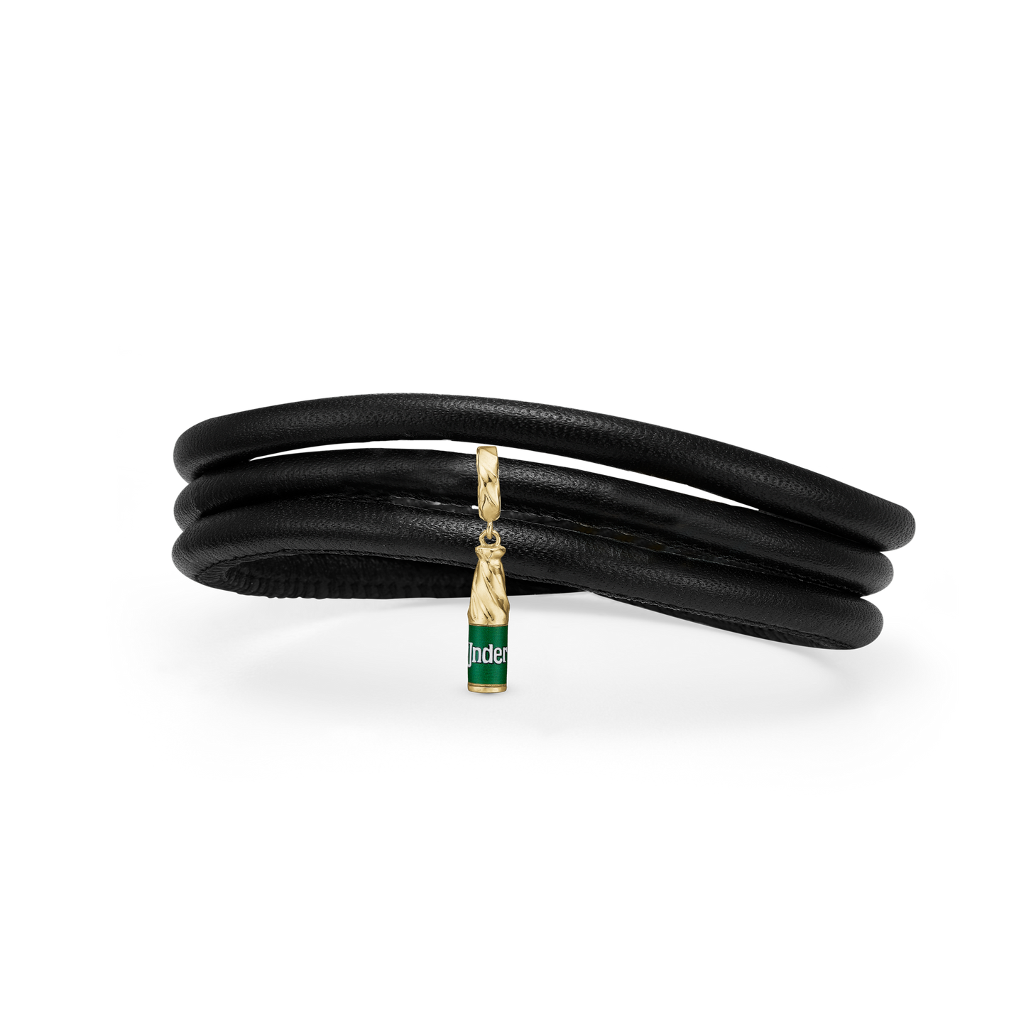 UNDERBERG Leather gold pl charm