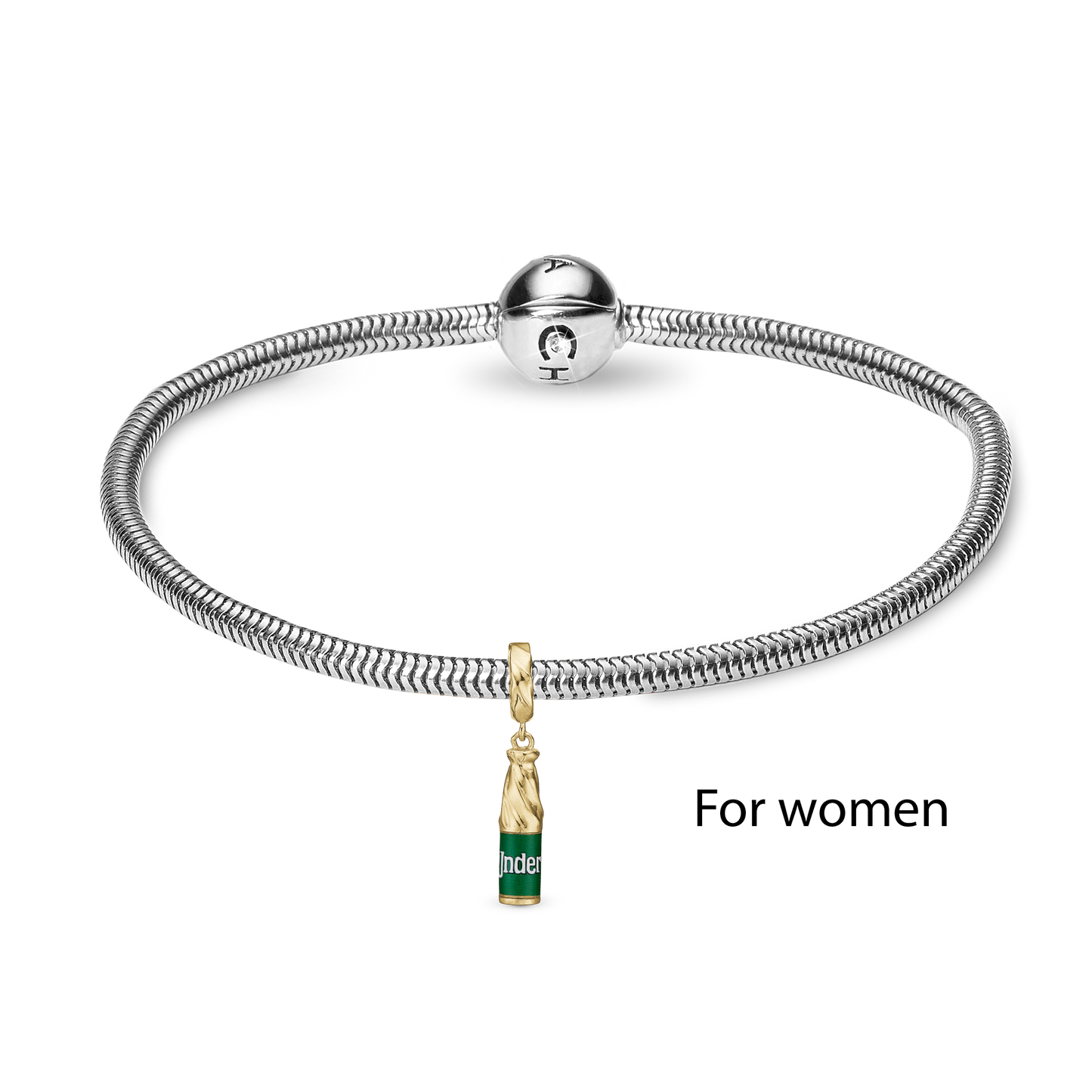 UNDERBERG Silver bracelet gold pl charm