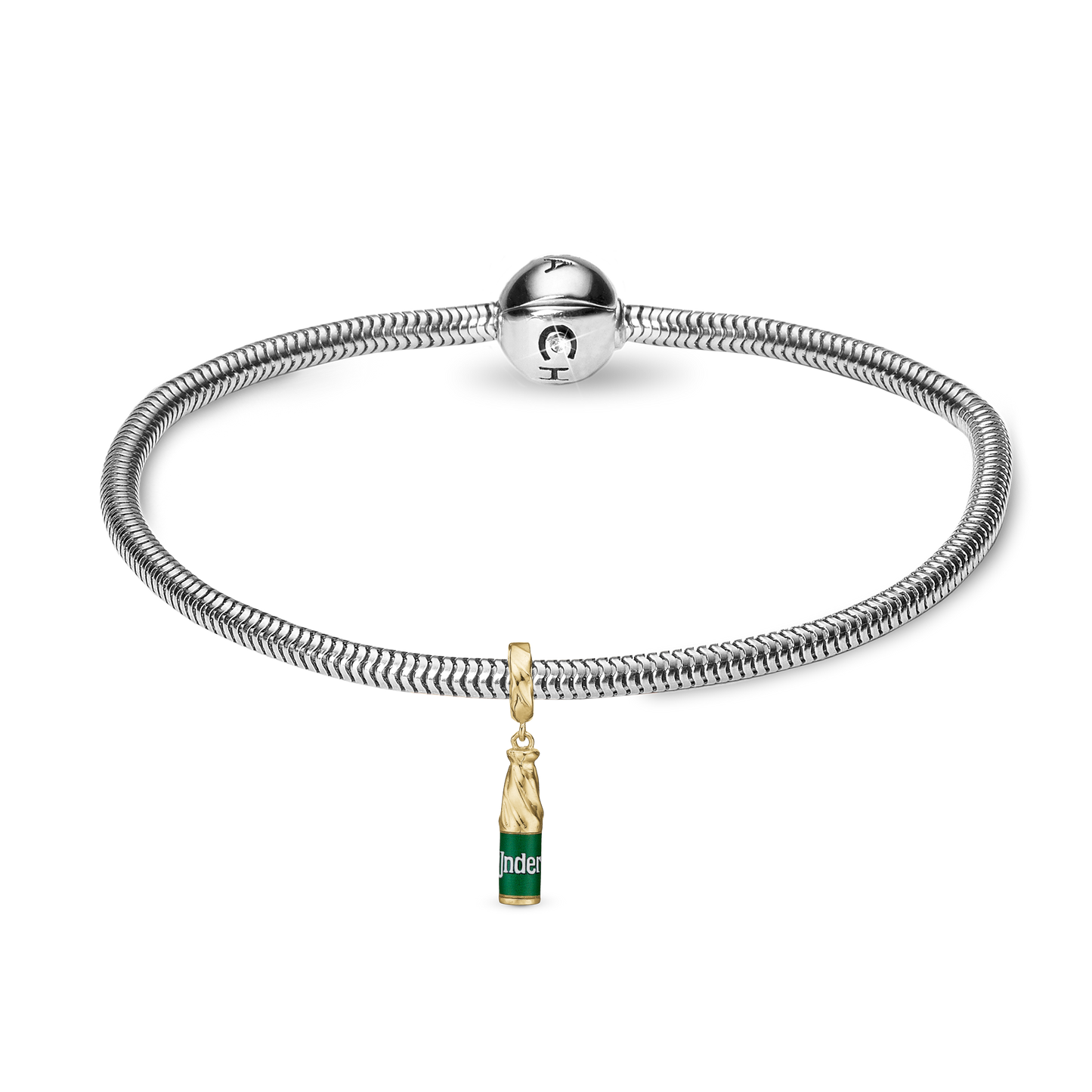 UNDERBERG Silver bracelet gold pl charm