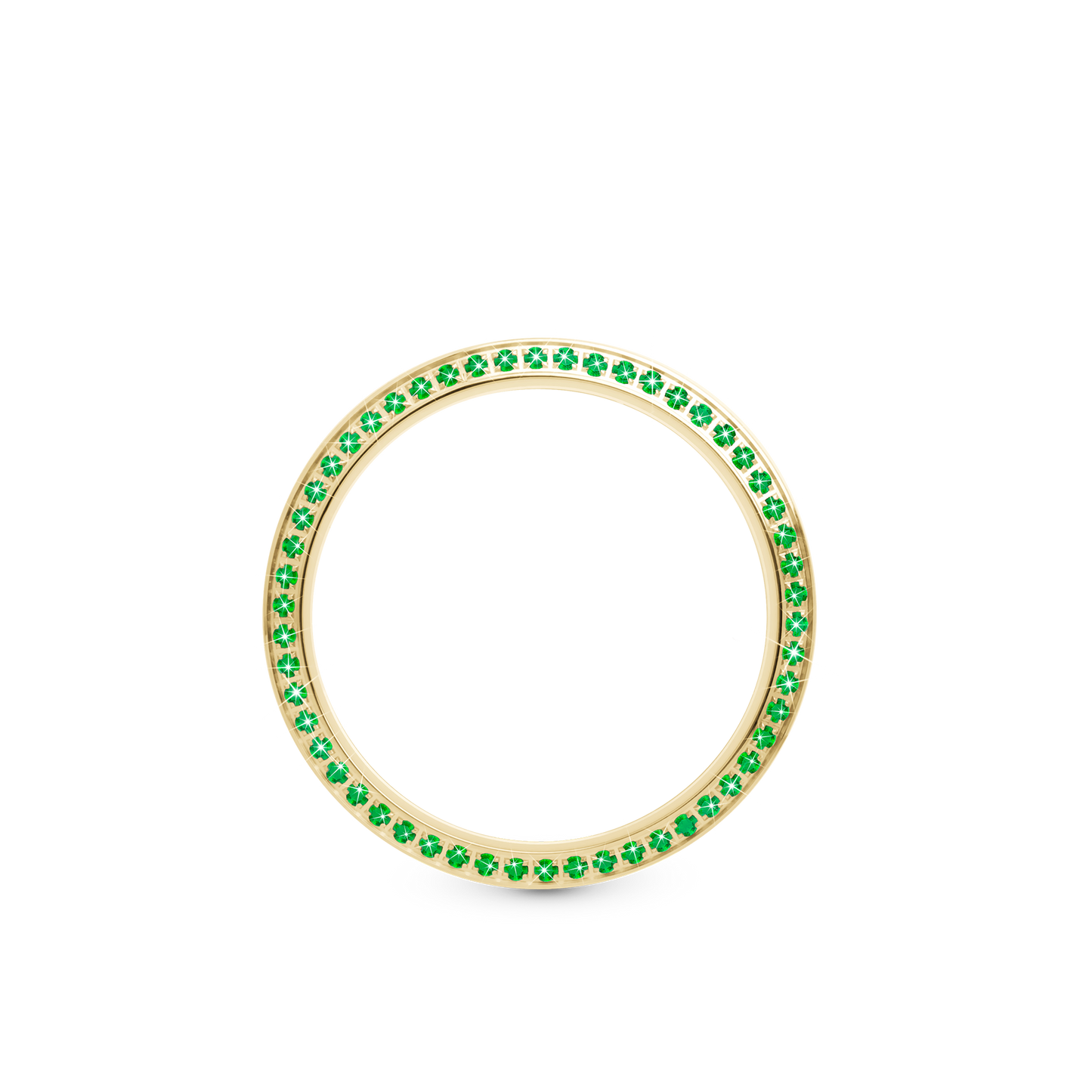 Top Bezel, Goldplated with 60 green CZ