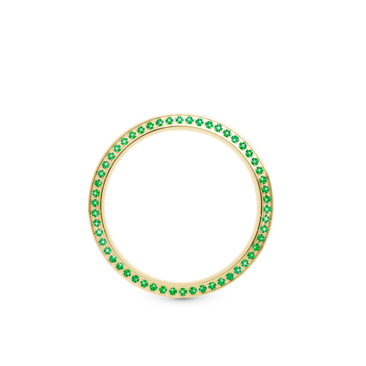 Top Bezel, Goldplated with 60 green CZ